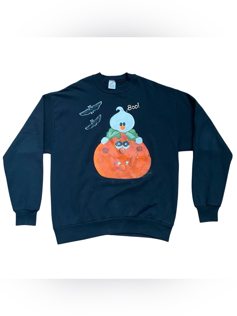 Vintage 1990s Jerzees Halloween Handpainted Sweatshirt Crewneck